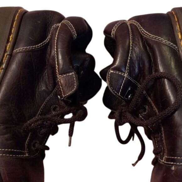 Dr. Martens UK 7 US 9 Brown Leather Lace-Up Ankle Boots 8542 Y2K Chunky Vintage - Picture 6 of 11